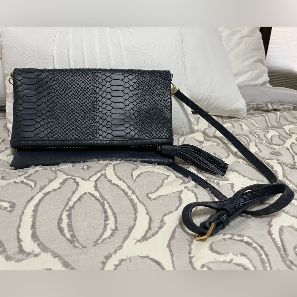 Navy Gigi New York Rachel Fold Over Bag